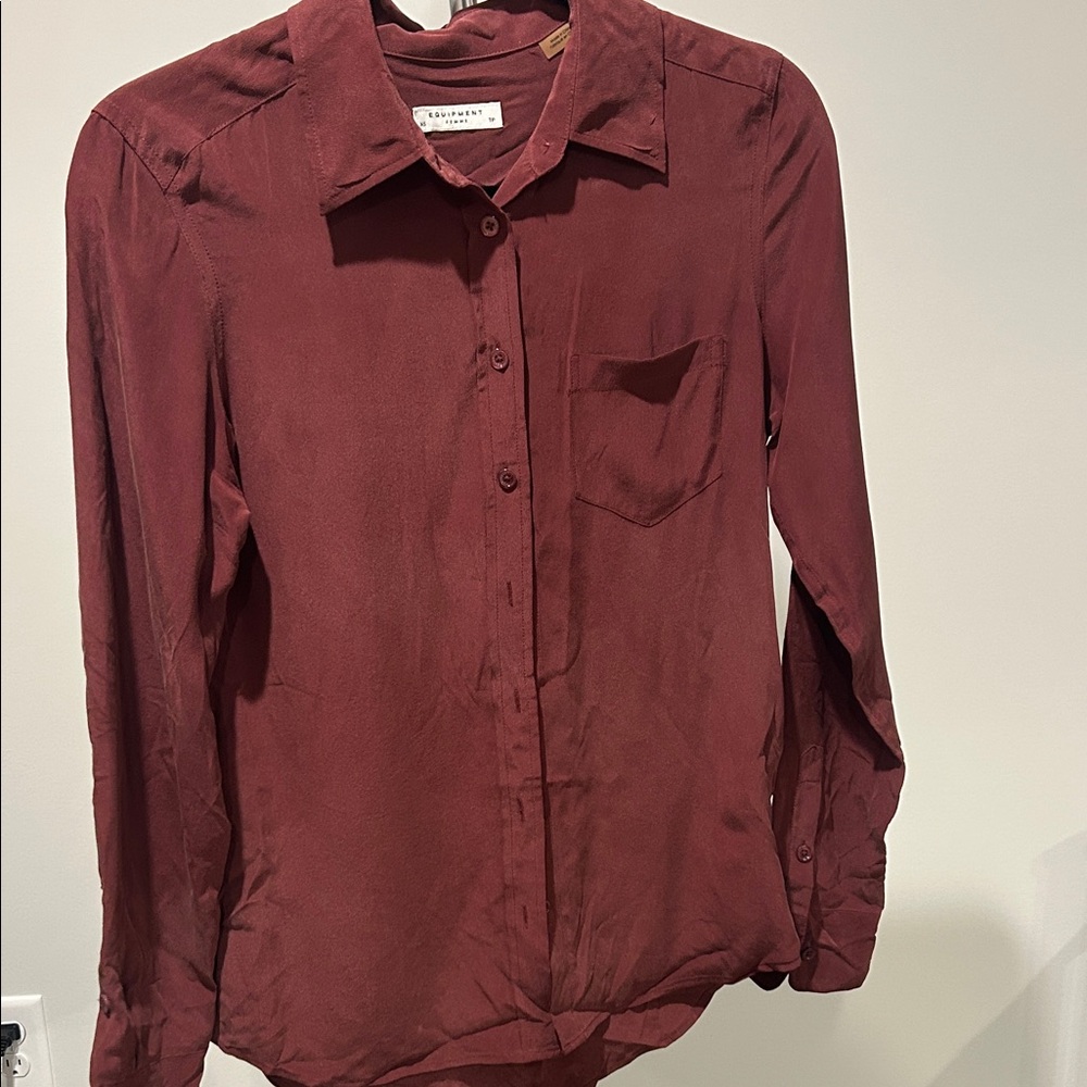 Burgundy Button-Up Shirt